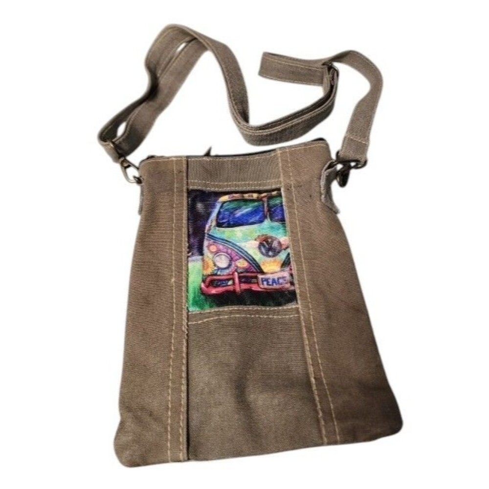 Vintage Addiction Recycled Military Tent Crossbody Bag Hippie Boho